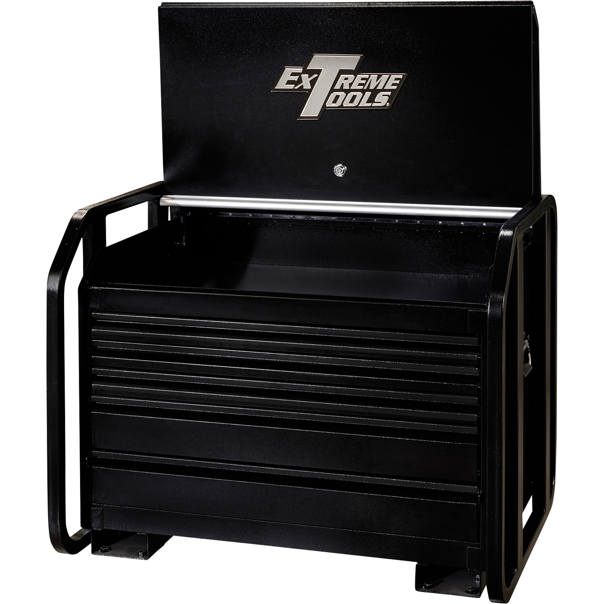 Extreme Tools TX Series Deluxe Road Box - 36in. x 25.5in. x 28.9375in., 5 Drawers, Weather-Resistant, Black, Model# TX362505RBBK